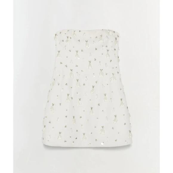 SIMKHAI Yasmin Strapless Embellished Bustier Mini Sz 4 - Picture 3 of 7